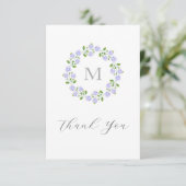 Drie Waterverf Hydrangeas Floral Wreator Bedankkaart (Staand voorkant)