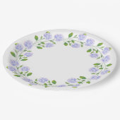 Drie Waterverf Hydrangeas Floral Wreator Papieren Bordje (Gekanteld)