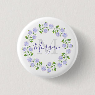 Drie Waterverf Hydrangeas Floral Wreator Ronde Button 3,2 Cm