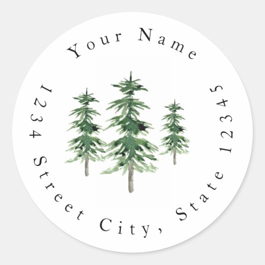 Drie Waterverf Pine Treels Labels (Voorkant)