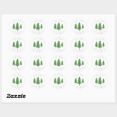 "Drie Waterverf pine Trees 2"-labels Ronde Sticker (Vel)