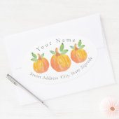 Drie Waterverf pompoenen 2 labels (Envelop)