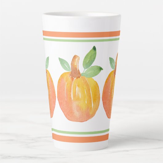 Drie Waterverf pompoenen 2 Latte Mok (Voorkant)