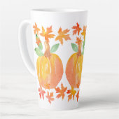 Drie Waterverf pompoenen & esdoorn bladeren Garlan Latte Mok (Linkerhoek)