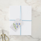 Drie Waterverven Asters Cadeaulabel (Met Touw)