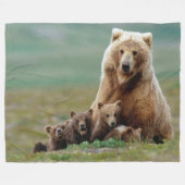 DRIE WELPEN OM OP TE VOEDEN FLEECE DEKEN (Voorkant (Horizontaal))