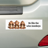 Drie Wijze Apen Bumpersticker (Op auto)