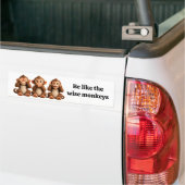 Drie Wijze Apen Bumpersticker (Op Truck)