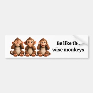 Drie Wijze Apen Bumpersticker