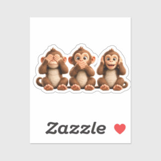 Drie Wijze Apen Sticker