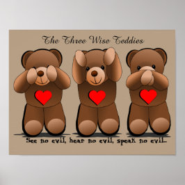 Drie Wijze apen, Teddy Bear Print