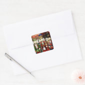 Drie Wijze Crackers - Notenkraker Soldaten Vierkante Sticker (Envelop)