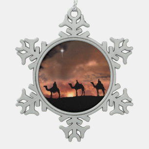 Drie wijze Mannen Pewter Snowflake ornament