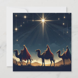 Drie Wijze Mannen - Platte Kerst Kaart