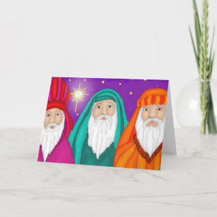 Drie wijze Mannen Waterverf kerst Kaart