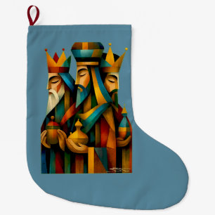 Drie Wijzen Abstracte Geboortekunst Grote Kerstsok