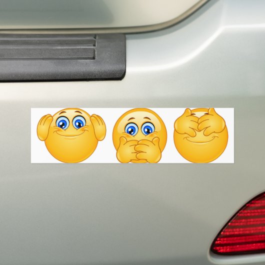 drie wijzen emojus bumpersticker (Op auto)