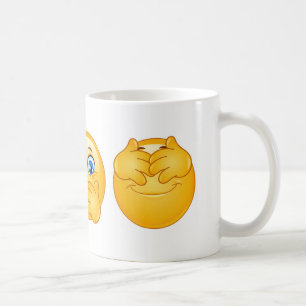 drie wijzen emojus koffiemok