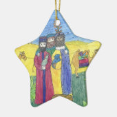 Drie wijzen mannen keramisch ornament (Links)