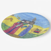 Drie wijzen mannen papieren bordje (Gekanteld)