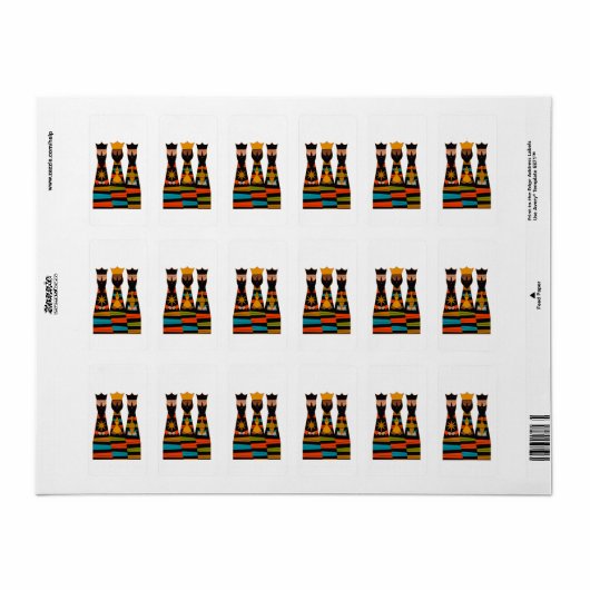 Drie Wijzen Modern Midden-Eeuw Etiket (Full Sheet)