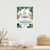 Drie Wild Dinosaur kinderen Birthday Party welkom Poster (Keuken)