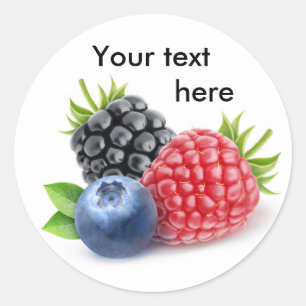 Drie wilde bessen ronde sticker