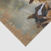 Drie wilde paarden lopen door water decoupage tissuepapier (Detail)