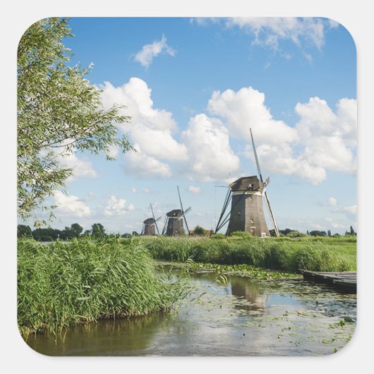 Drie windmolens en een gracht sticker (Voorkant)