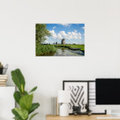 Drie windmolens en een kanaal poster (Thuiskantoor)