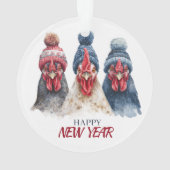 Drie winterkippen Kerstmis Ornament (achterkant)