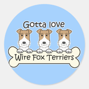 Drie Wire Fox Terriers Ronde Sticker