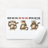 Drie Wise-apen-Muismatten Muismat (Met muis)
