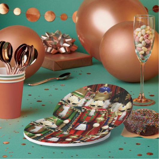 Drie Wise Crackers - Nutkraker Kerstmis Papieren Bordje (Multi)