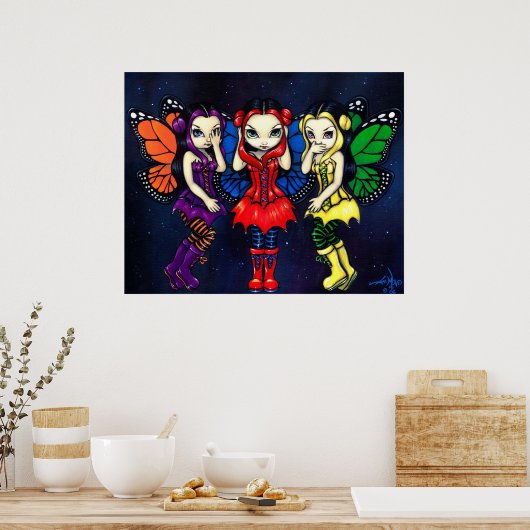 Drie Wise Faeries Gothic Firy Art Print (Keuken)