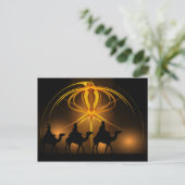 Drie Wise-Mannen en Advent Star Merry-kerst Feestdagenkaart (Staand voorkant)