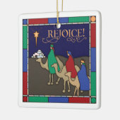 Drie Wise Mannen Glas in lood Kerstmis Keramisch Ornament (Links)