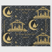 Drie-Wise Mannen Gold Black kerstpapier met kersti Cadeaupapier (Vlak)