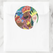 Drie Wise-mannen kerstavond Ronde Sticker (Tas)