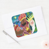 Drie Wise-mannen kerstavond Vierkante Sticker (Envelop)