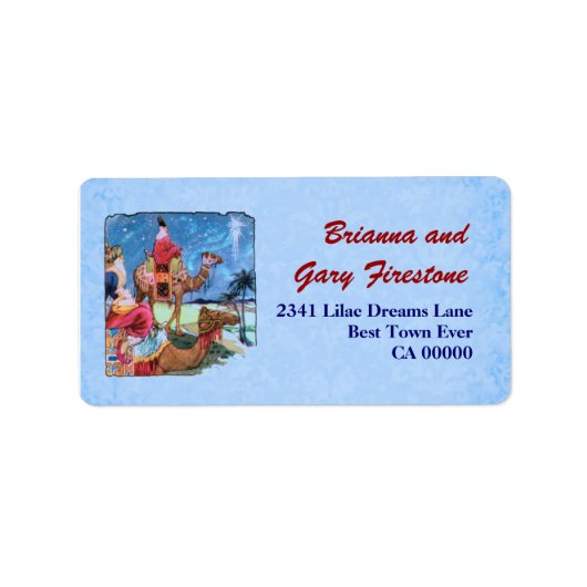 Drie Wise Mannen Kerstmis Etiket (Voorkant)