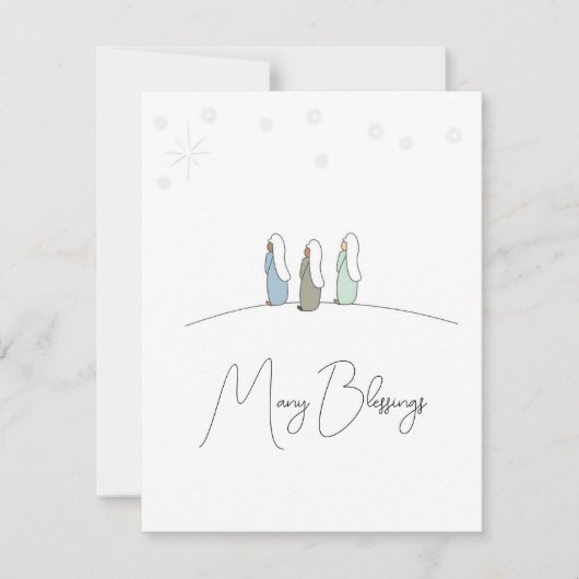 Drie Wise Mannen Kerstmis, Flat Kaart (Voorkant)