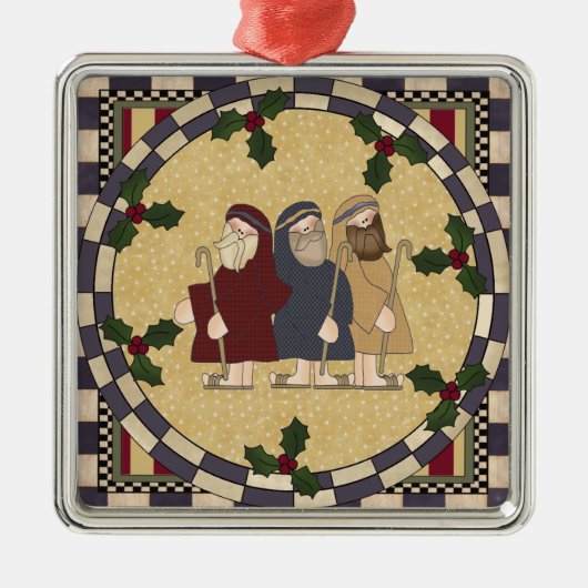 Drie Wise Mannen kerstversiering Metalen Ornament (Voorkant)