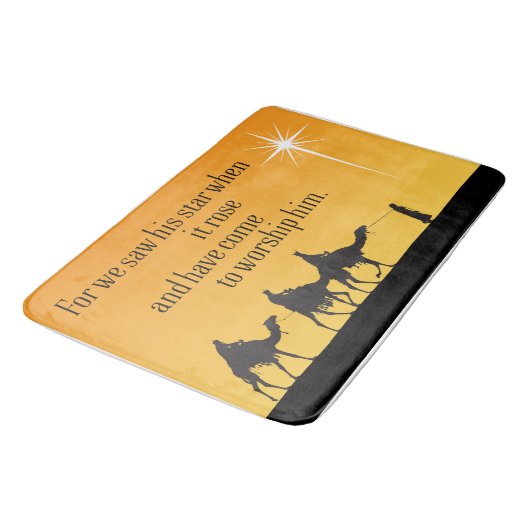 Drie Wise Mannen Religieuze kerstklep Badmat (Gekanteld)