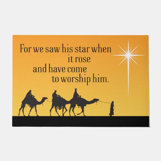Drie Wise Mannen Star van Bethlehem Kerstmis Deurmat (Voorkant)