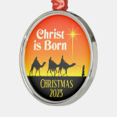 Drie Wise Mannen Star van Bethlehem Kerstmis Metalen Ornament (Links)