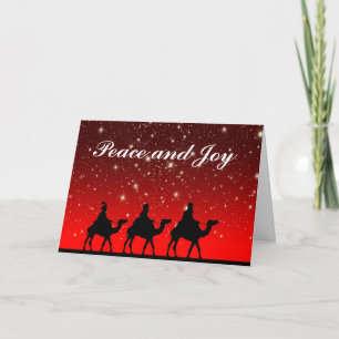 DRIE WISE MANNEN VREDE EN JOY CUSTOM CHRISTMAS KAART