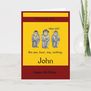 Drie Wise-, Modern-, Monkeys Birthday-kaarten Kaart
