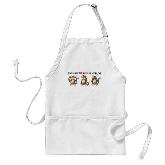 Drie Wise Monkeys Aprons Standaard Schort (Voorkant)