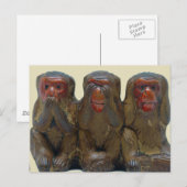 Drie Wise Monkeys Briefkaart (Voorkant / Achterkant)